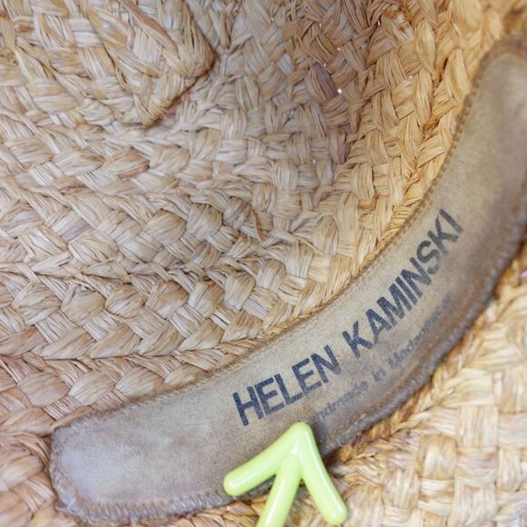 Braided Raffia Sun Hat HELEN‎ KAMINSKI Beige Natural Kettle Brim Preppy Summery main image 12